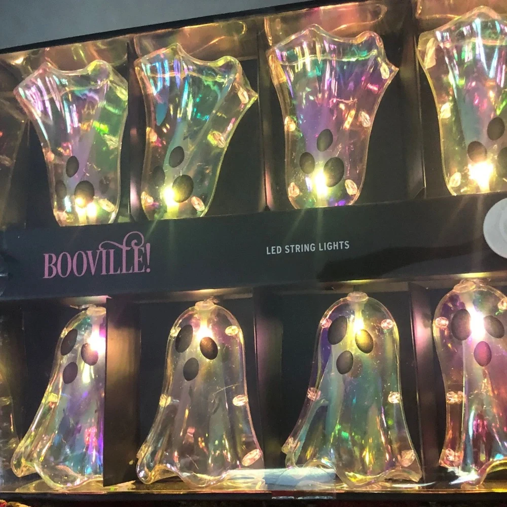 NEW Booville Lighted Iridescent Ghost LED String Lights